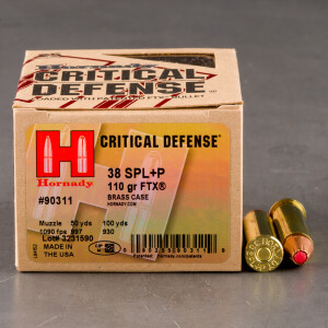 250rds – 38 Special +P Hornady Critical Defense 110gr. FTX Ammo