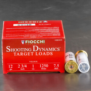 250rds – 12 Gauge Fiocchi Shooting Dynamics 2-3/4" 1oz. #7.5 Shot Ammo
