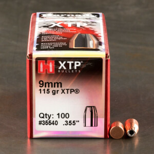 100pcs - 9mm Hornady 115gr. XTP Bullets