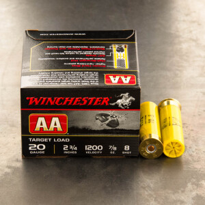 25rds – 20 Gauge Winchester AA Target 2-3/4" 7/8 oz. #8 Shot Ammo 