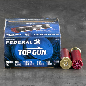250rds - 12 Gauge Federal Top Gun Target Load 2 3/4" 1 1/8oz. #9 Shot Ammo