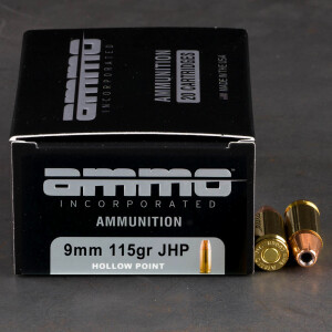 200rds – 9mm Ammo Inc. 115gr. JHP Ammo