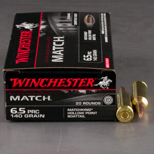 20rds – 6.5 PRC Winchester Match 140gr. HPBT MatchKing Ammo