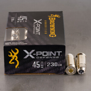 20rds – 45 ACP Browning X-Point Defense 230gr. JHP Ammo