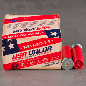 250rds – 12 Gauge Winchester USA VALOR 2-3/4" 1-1/8oz. #7.5 Shot Ammo