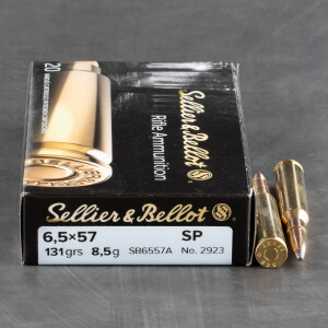 20rds - 6.5x57 Mauser Sellier and Bellot 131gr. SP Ammo