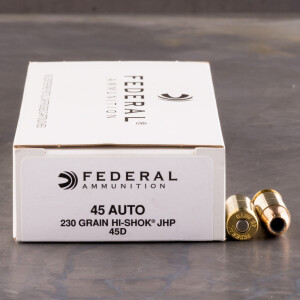 50rds – 45 ACP Federal 230gr. Hi-Shok JHP Ammo
