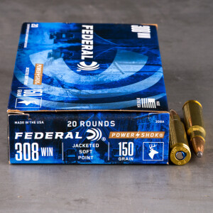 20rds - 308 Win. Federal Power-Shok 150gr. Soft Point Ammo