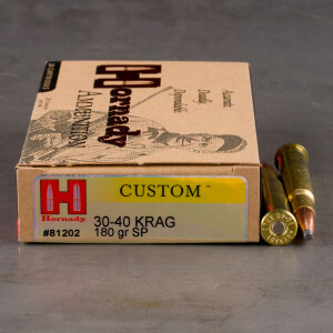 20rds – 30-40 Krag Hornady Custom 180gr. SP Ammo
