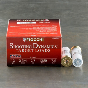 25rds - 12ga Fiocchi 2 3/4" 7/8oz. #7.5 Shot Target Load