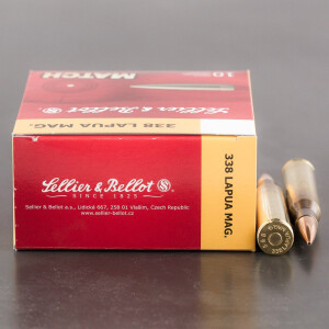 100rds - 338 Lapua Magnum Sellier & Bellot Match 250gr. HPBT Ammo