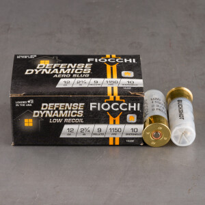 250rds – 12 Gauge Fiocchi Low Recoil 2-3/4" 9 Pellets #1 Buckshot Ammo
