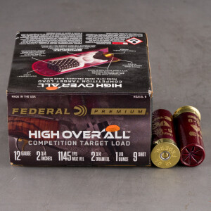 25rds – 12 Gauge Federal High Over All 2-3/4" 1-1/8oz. #9 Shot Ammo