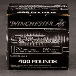 400rds – 22 LR Winchester Super Suppressed 45gr. CPRN Ammo
