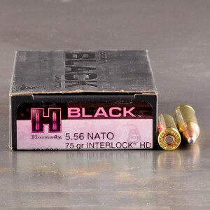 200rds – 5.56x45 Hornady BLACK 75gr. InterLock HD SBR Ammo