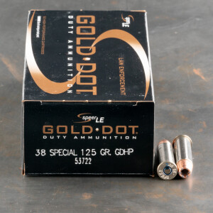 50rds - 38 Special Speer LE Gold Dot 125gr. GDHP Ammo