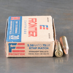 500rds - 5.56x45 Hornady Frontier 75gr. BTHP Match Ammo
