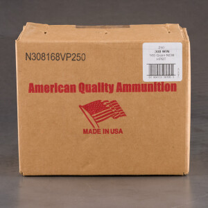 250rds – 308 American Quality Ammunition 168gr. HPBT Ammo
