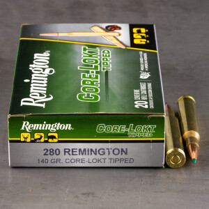 20rds – 280 Rem Remington Core-Lokt Tipped 140gr. Polymer Tip Ammo
