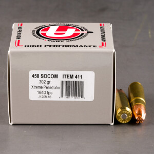 20rds – 458 SOCOM Underwood 302gr. Xtreme Penetrator Ammo