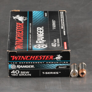 500rds – 40 S&W Winchester Ranger T-Series 180gr. JHP Ammo - Law Enforcement Trade-In
