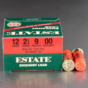 250rds – 12 Gauge Estate 2-3/4" 9 Pellets 00 Buckshot Ammo