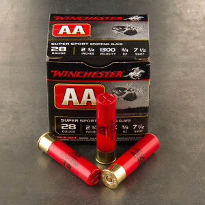 250rds – 28 Gauge Winchester AA 2-3/4" 3/4oz. #7.5 Shot Ammo