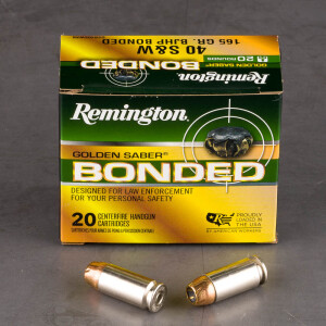20rds – 40 S&W Remington Golden Saber Bonded 165gr. BJHP Ammo