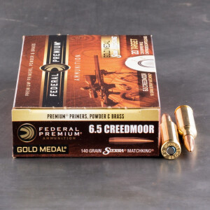 20rds - 6.5mm Creedmoor Federal Gold Medal 140gr. Sierra Matchking BTHP Ammo