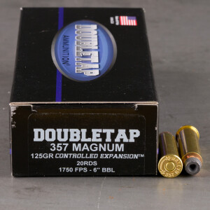 20rds – 357 Magnum Doubletap Controlled Expansion 125gr. JHP Ammo