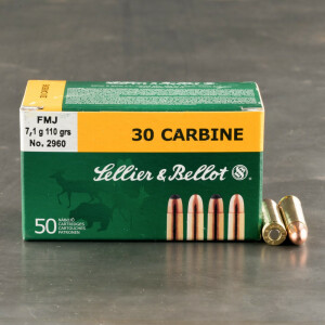 50rds - .30 Carbine Sellier & Bellot 110gr. FMJ Ammo