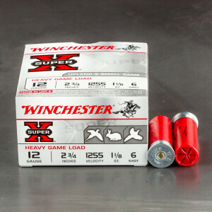 25rds - 12 Gauge Winchester Super-X Heavy Game Load 2 3/4" 1 1/8oz. #6 Shot Ammo