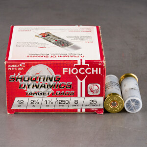 250rds – 12 Gauge Fiocchi 2-3/4" 1-1/8oz. #8 Shot Ammo
