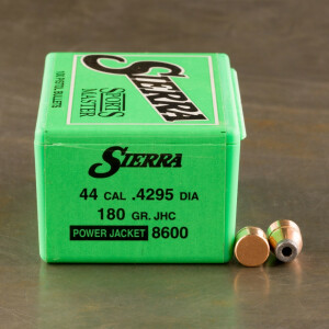 100pcs - 44 Cal .4295" Dia Sierra Sports Master 180gr. JHP Bullets