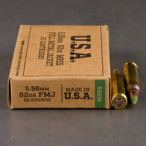 1000rds – 5.56x45 Winchester USA 62gr. FMJ M855 Ammo