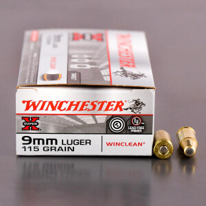 50rds - 9mm Winchester WinClean 115gr. Brass Enclosed Base (BEB)