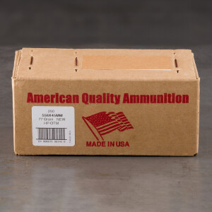 250rds – 5.56x45 American Quality Ammunition 77gr. OTM Ammo