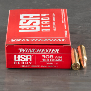 20rds – 308 Win Winchester USA Ready 168gr. Open Tip Ammo