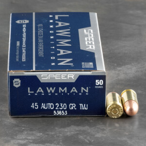 1000rds - 45 ACP Speer Lawman 230gr. TMJ Ammo
