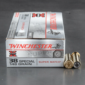 50rds - 38 Special Winchester 148gr.  SUPER MATCH Wadcutter Ammo