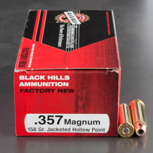 50rds - 357 Mag Black Hills 158gr. Jacketed Hollow Point Ammo