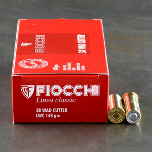 50rds - 38 Special Fiocchi 148gr. Lead Wadcutter Ammo