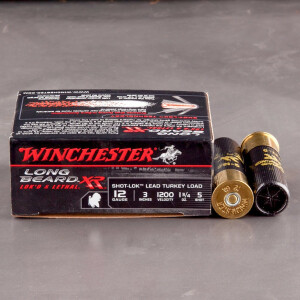 10rds – 12 Gauge Winchester Long Beard XR 3" 1-3/4oz. #5 Shot-Lok Lead Ammo