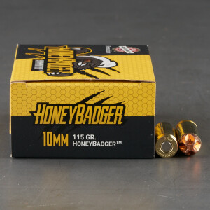 20rds – 10mm Black Hills 115gr. HoneyBadger Ammo