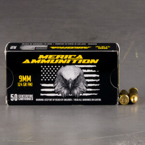 50rds – 9mm Merica 124gr. FMJ Ammo