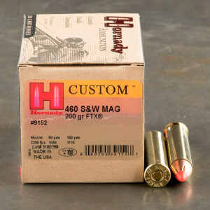 20rds - 460 S&W Mag Hornady 200gr. FTX Ammo
