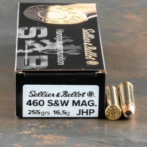 20rds – 460 S&W Mag Sellier & Bellot 255gr. JHP Ammo