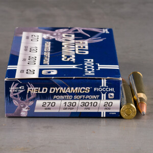 20rds - 270 Win Fiocchi 130gr Pointed Soft Point Ammo