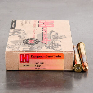 20rds - 450 Nitro Express Hornady 3 1/4" 480gr. DGS Ammo