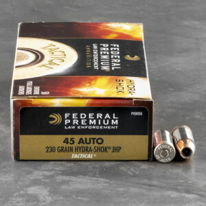 1000rds – 45 ACP Federal Premium Hydra-Shok 230gr. JHP Ammo